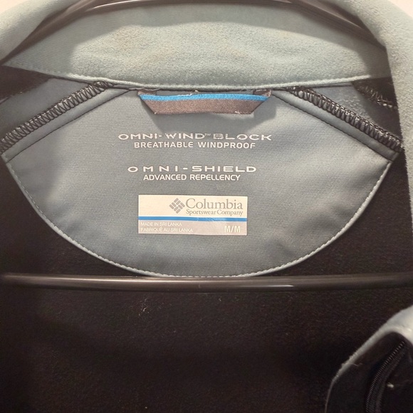 Columbia Women's Softshell Omni-Wind Block Omni-Shield Jacket M/M Black Blue - Picture 2 of 3